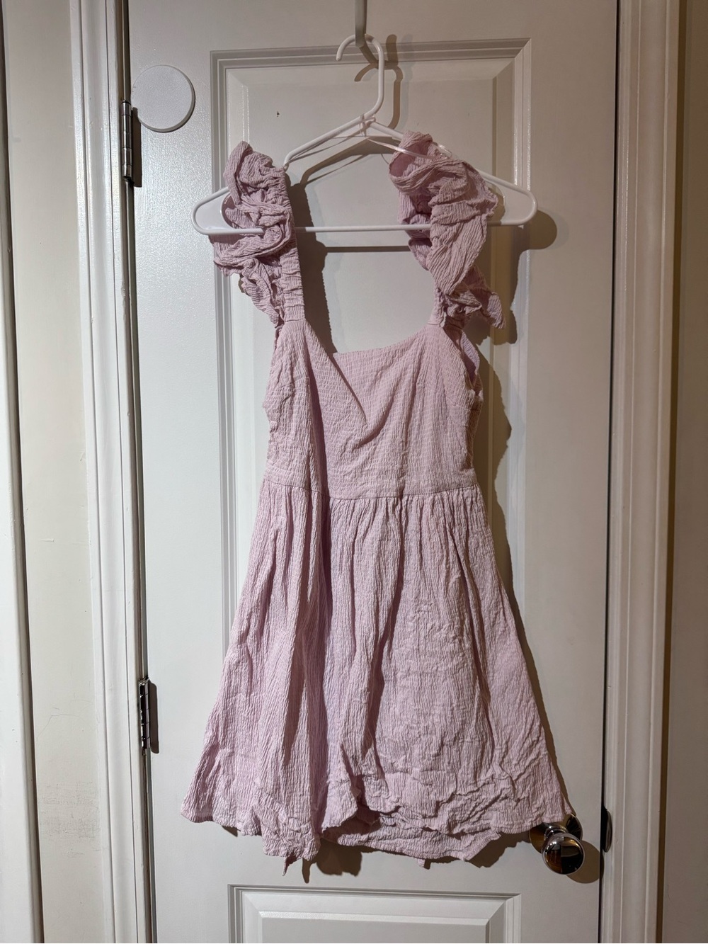 Francesca's Mi Ami Womens Medium Dress Bella Ruffle Sleeve Bow Back Mini - Picture 3 of 5